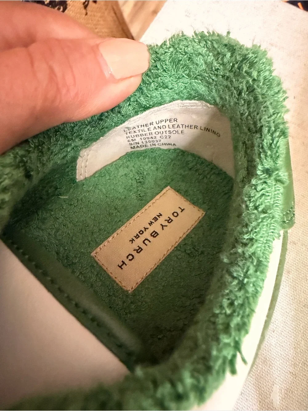 Tory Burch Women’s Low-Top Leather & Suede Sneakers — White & Green